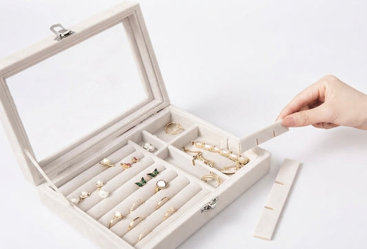 Elegant Velvet Jewellery Storage Box