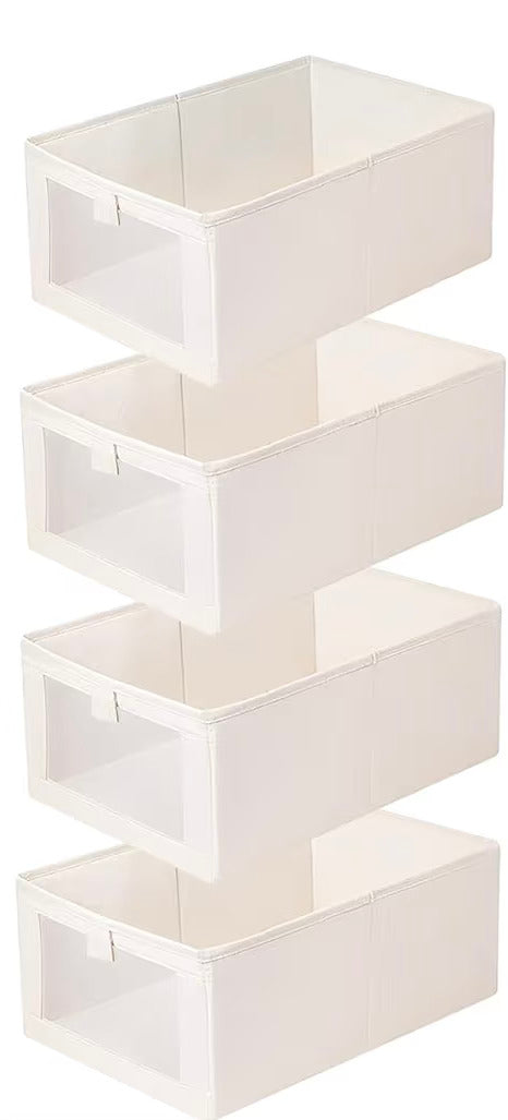 See-Through Linen Storage Box for Wardrobe & Clothes