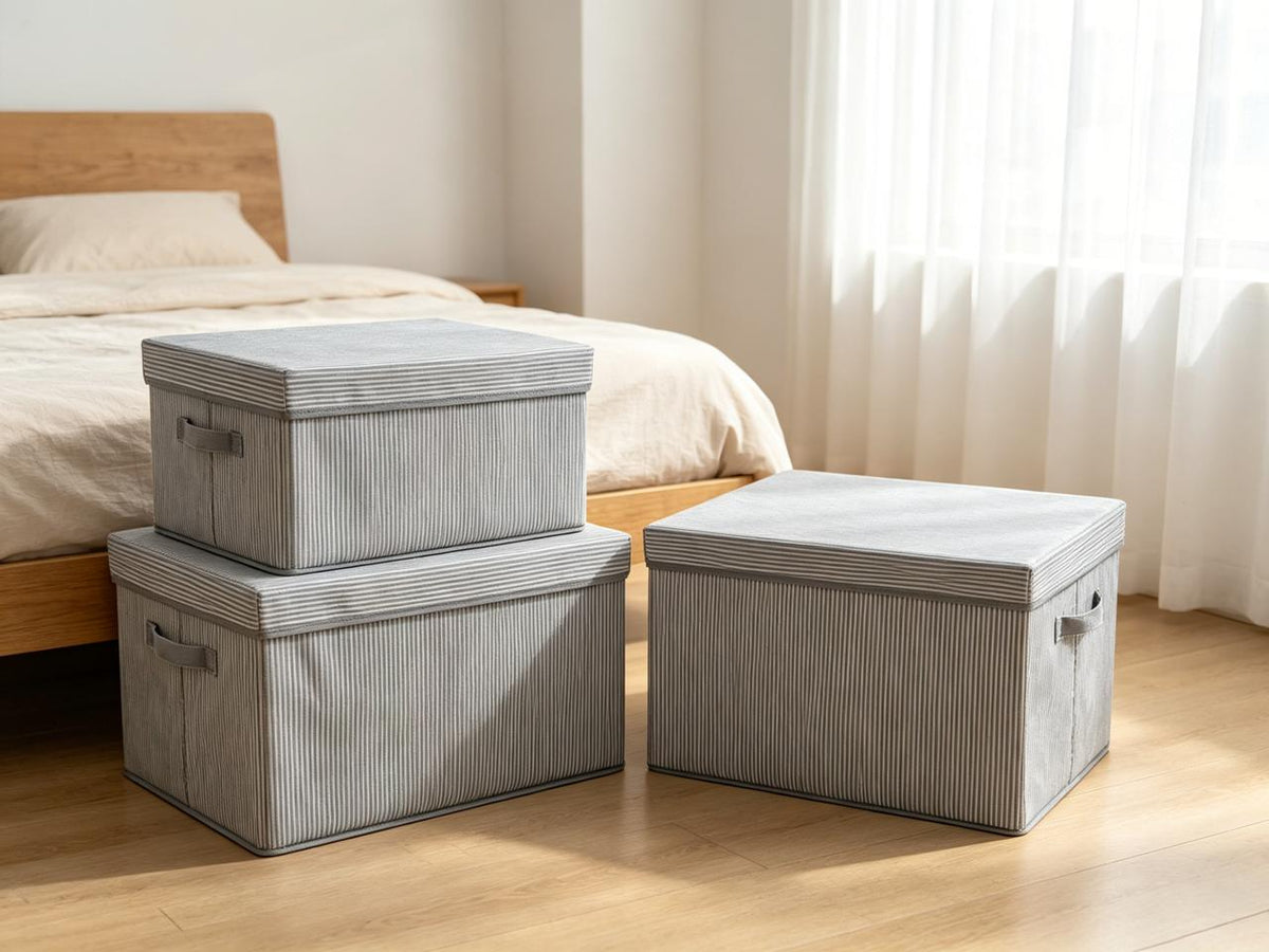 Stackable Lidded Storage Box with Handles