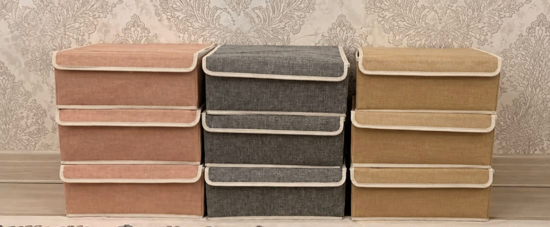 Foldable Clothing Organizer with Compartments & Lid | 31*24*12
