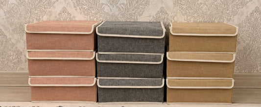 Foldable Clothing Organizer with Compartments & Lid | 31*24*12