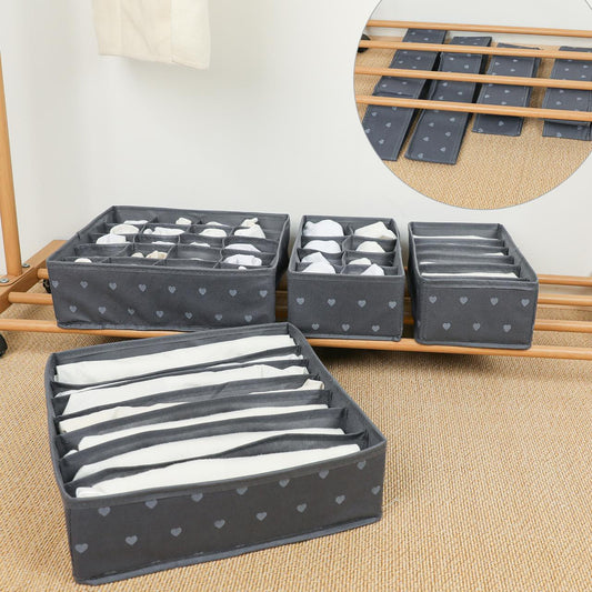 Grey Foldable Customizable Clothing & Drawer Divider Organizer