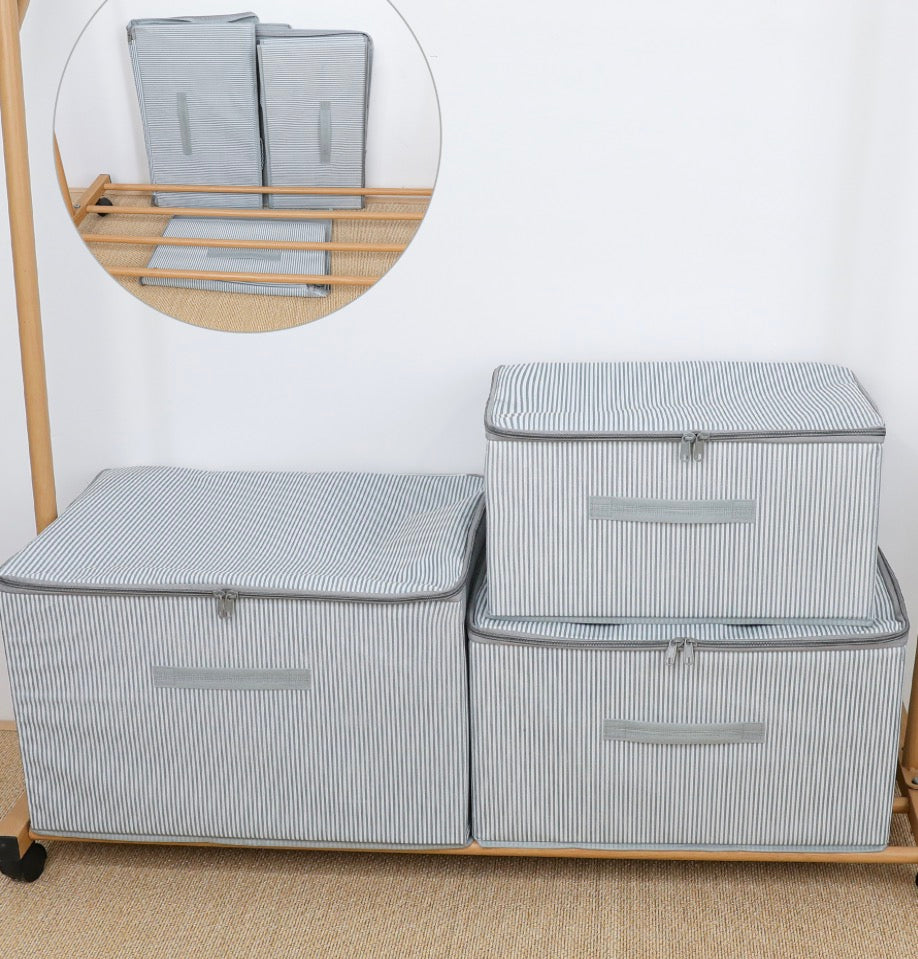 Zippered Stackable Storage Box with Handles