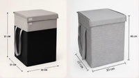 Soft Fabric Laundry Basket with Lid & Carry Handles