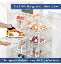Stackable Locking Shoe Boxes – Clear Ventilated Shoe Organizer