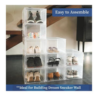 Stackable Locking Shoe Boxes – Clear Ventilated Shoe Organizer