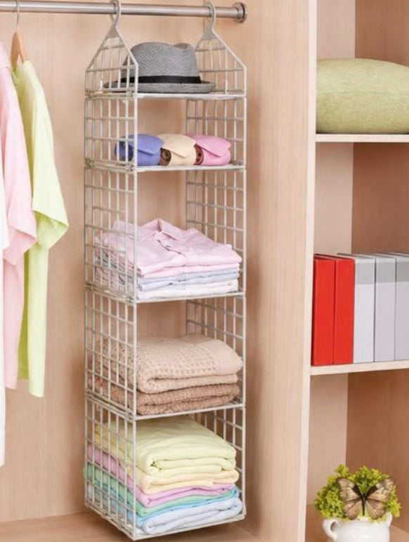 Multi-Layer Hanging Rack – Space-Saving Wardrobe Organizer