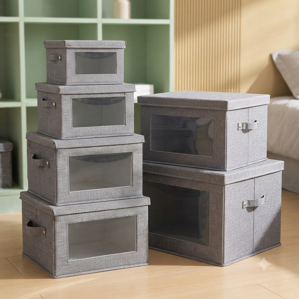 Clear-View Stackable Storage Box with Lid