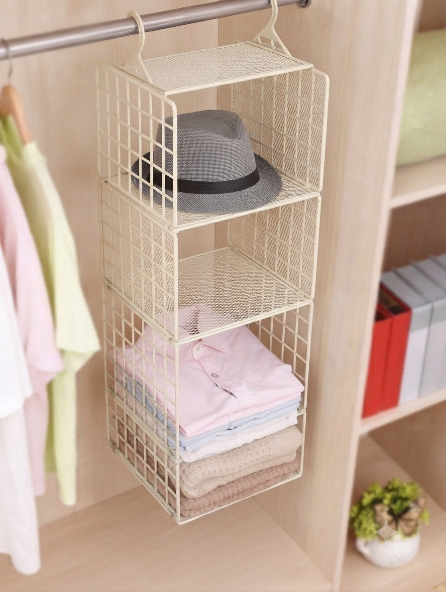 Multi-Layer Hanging Rack – Space-Saving Wardrobe Organizer