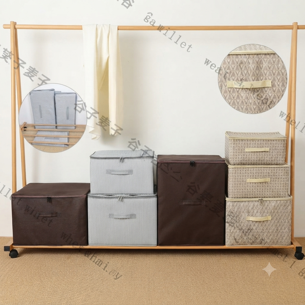 Zippered Stackable Storage Box with Handles