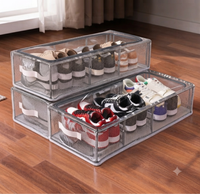 Collapsible Dustproof Shoe Organizer – Clear Stackable Storage Box