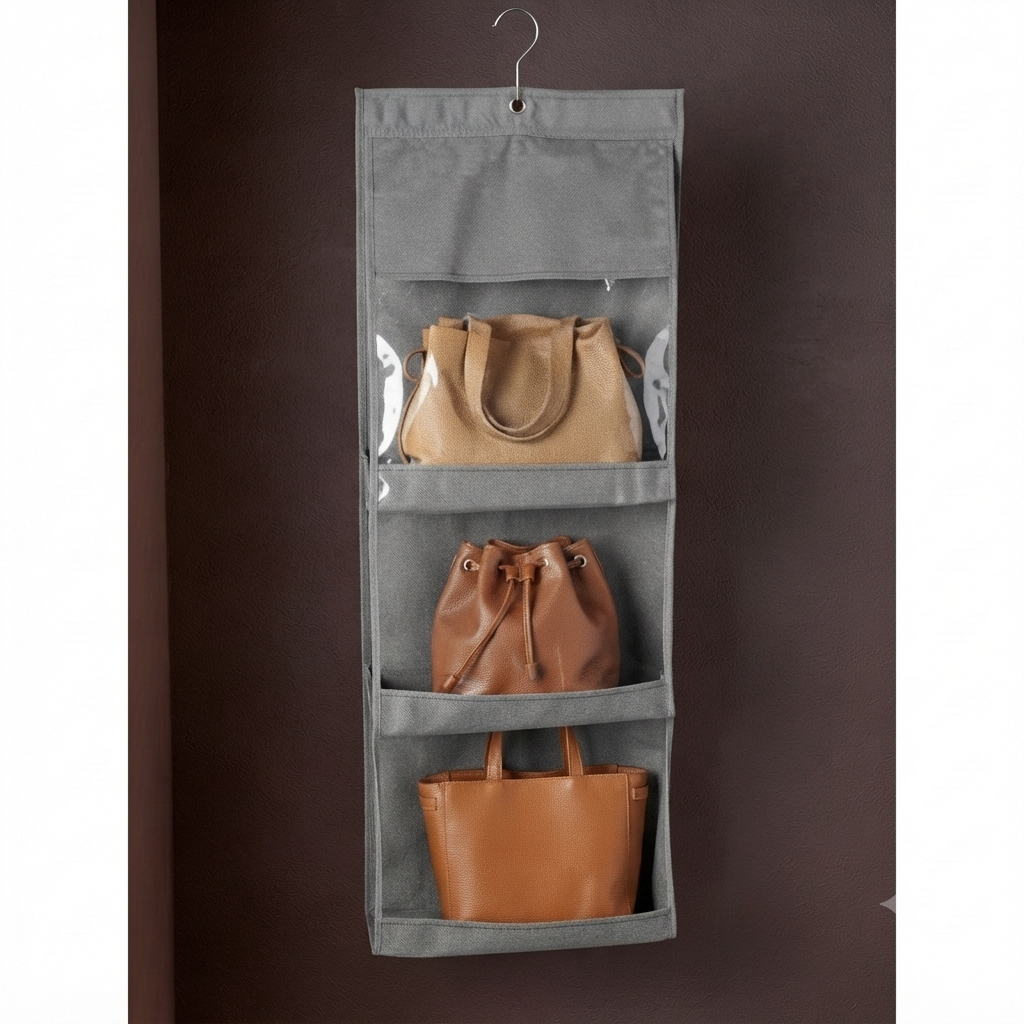 Transparent Hanging Pockets – Dustproof Wardrobe Organizer