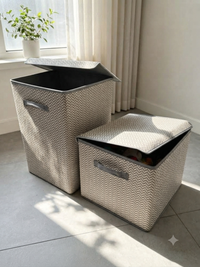 Extra-Large Fabric Storage Box with Lid & Handles | 33*33*53H