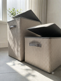 Extra-Large Fabric Storage Box with Lid & Handles | 33*33*53H