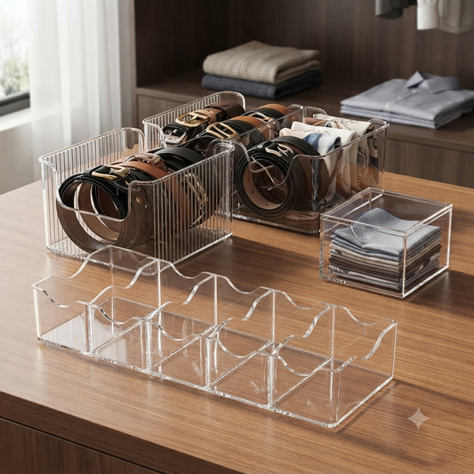6 Slot Belt Organiser | Clear Acrylic Belt Storage