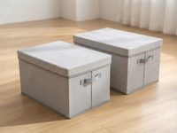 Stackable Lidded Storage Box with Handles