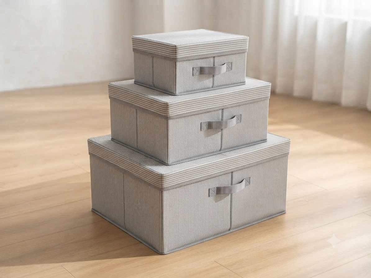 Stackable Lidded Storage Box with Handles