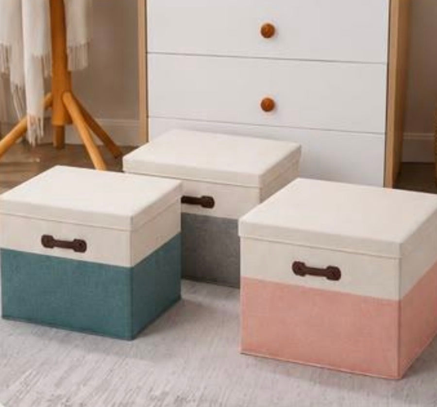 Spacious Foldable Storage Box with Lid & Sturdy Handles