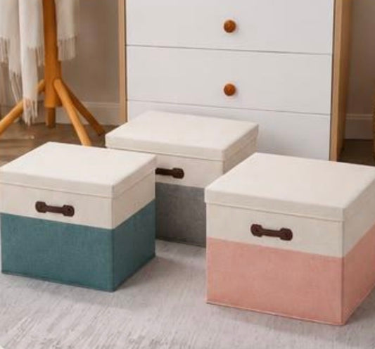 Spacious Foldable Storage Box with Lid & Sturdy Handles