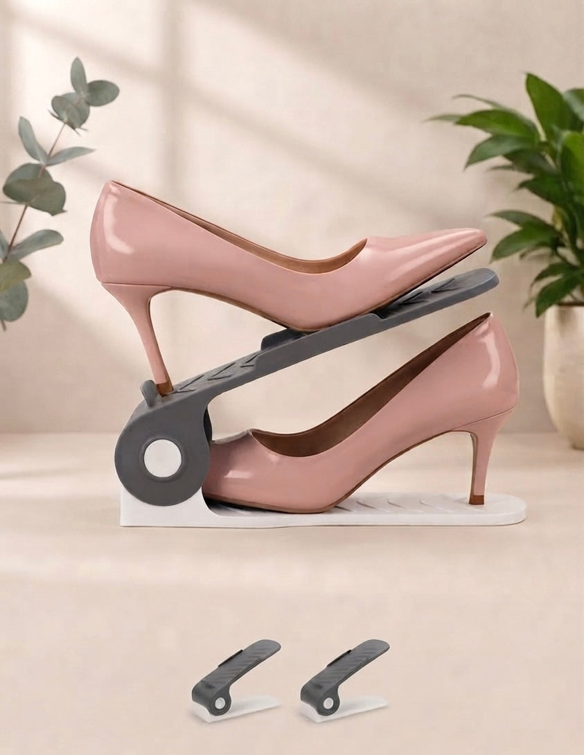 Adjustable Shoe Rack | Space-Saving 2-Tier Shoe Organizer